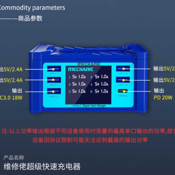 Mechanic V-power 6 55W Multiple interfaces super fast charger