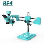 Rf4 Rf7050-Tvw Trinocular Stereo Microscope With Double Arm 360 Degree Angle Boom Stand