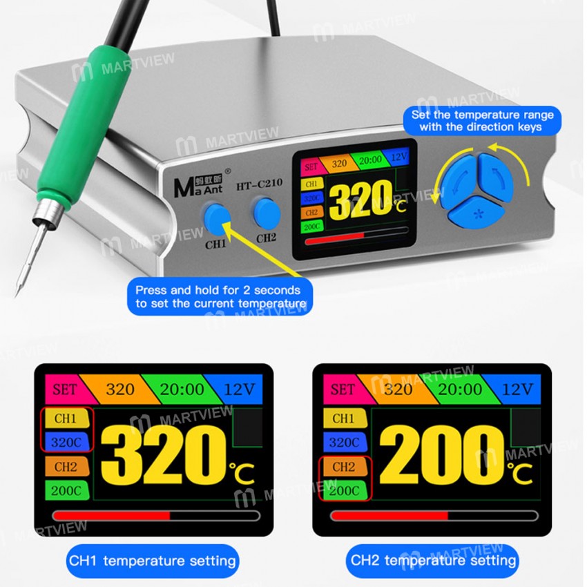 MaAnt HT C210 Precision Intelligent Digital Display Soldering Station for PCB SMD BGA Repair